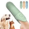 2PCS- 360 Finger Dog Toothbrush, Pet Silicone Toothbrush Cat Tooth Brushing Kit for All Dogs Cats (Yellow, One Size)