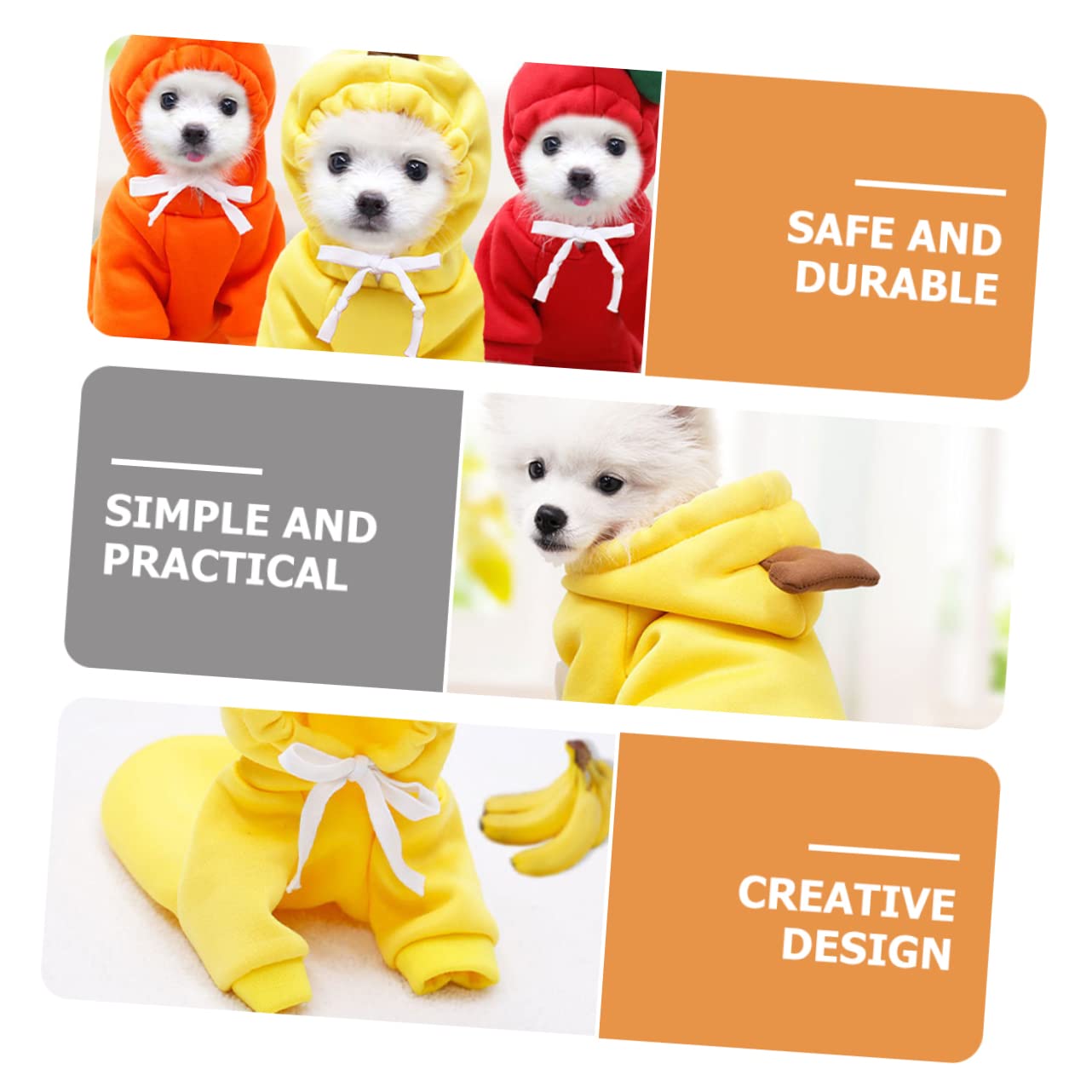 FOMIYES 3 Pezzi Costume Termico Per Cani Vestiti Alla Moda Per Cani Autunnali Materiale Delicato Sulla Pelle - Accessorio Per Animali Domestici Resistente Allusura
