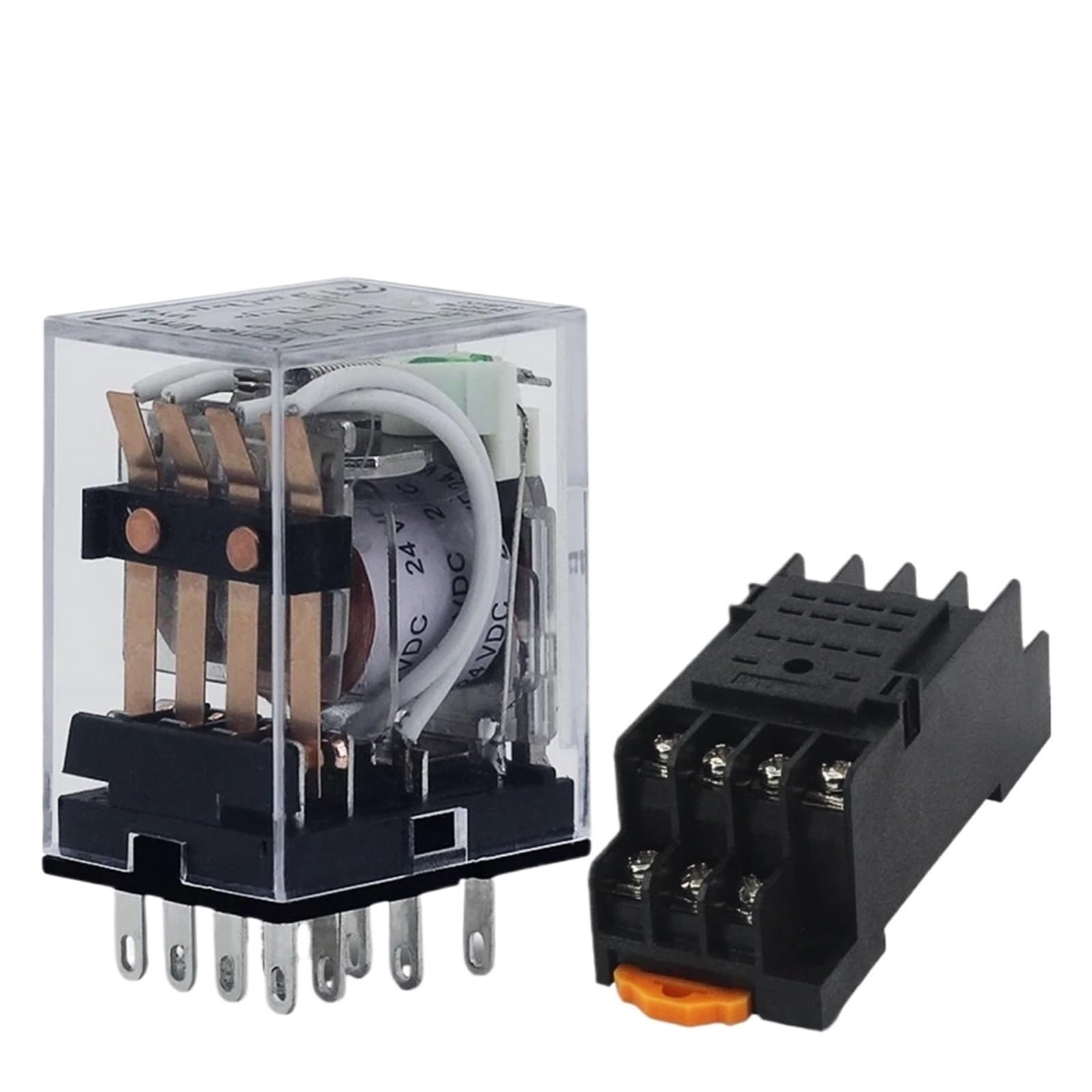 Relais électromagnétique MY4NJ miniature 12V AC bobine HH54P DPDT LED