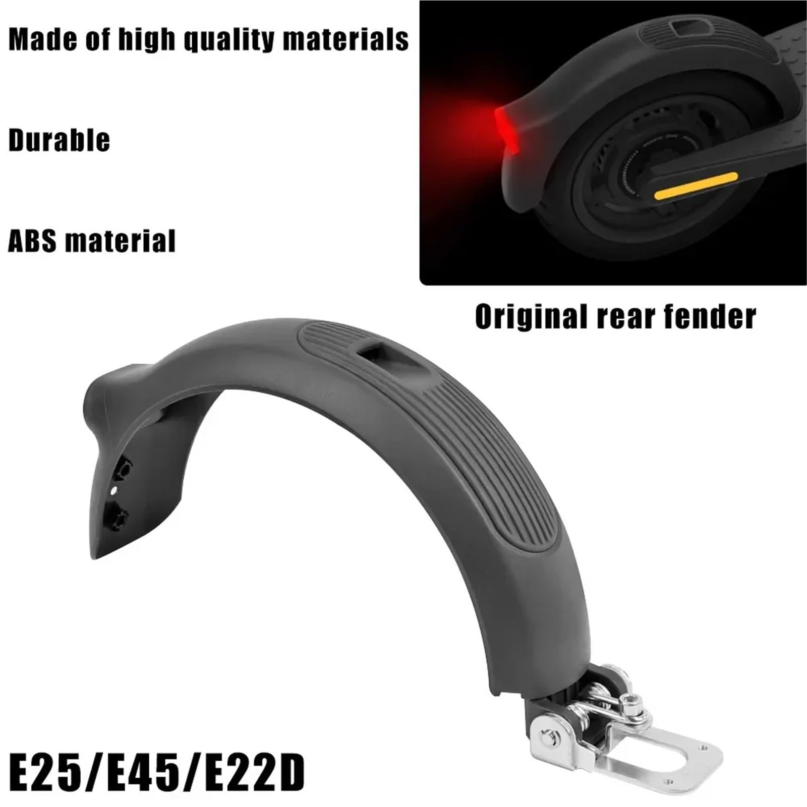 Guardabarros for Patinete eléctrico, Soporte de Freno, Conjunto de Carcasa Protectora de Rueda Trasera