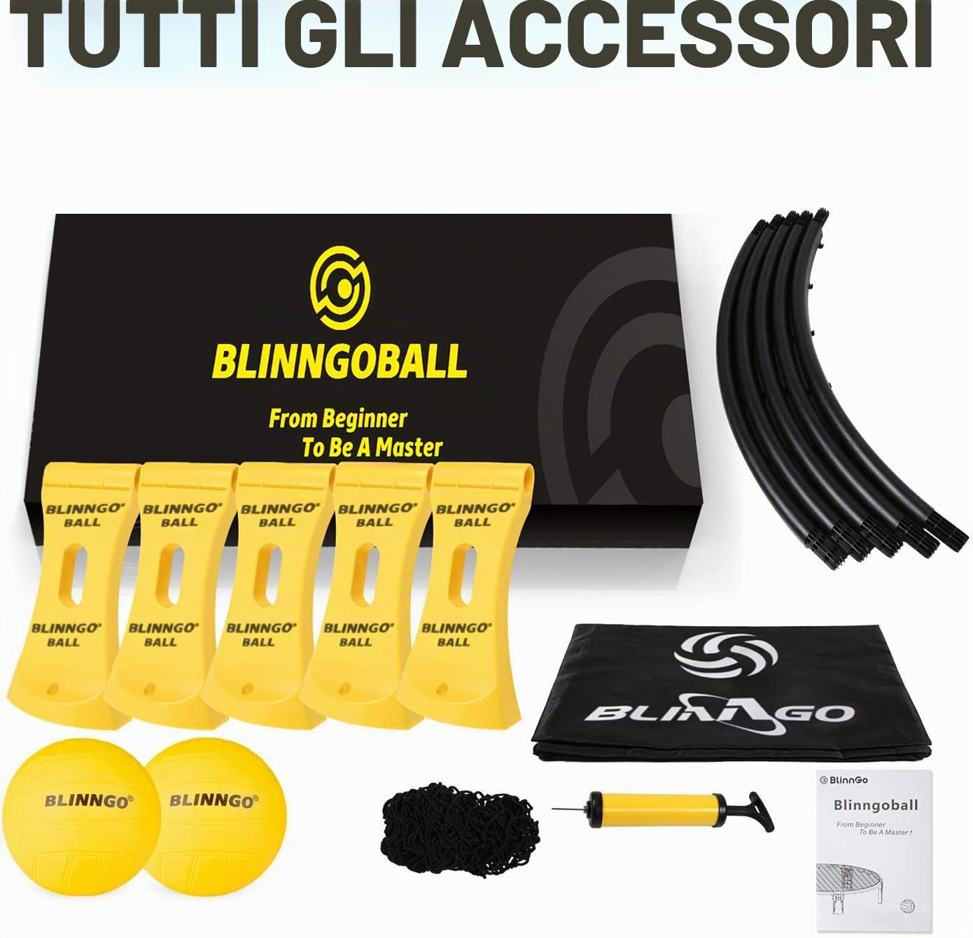 Il set include palle, reti, borsa, pompa a sfera e regole – Adatto per giocare in spiaggia, prato, cortile e parco