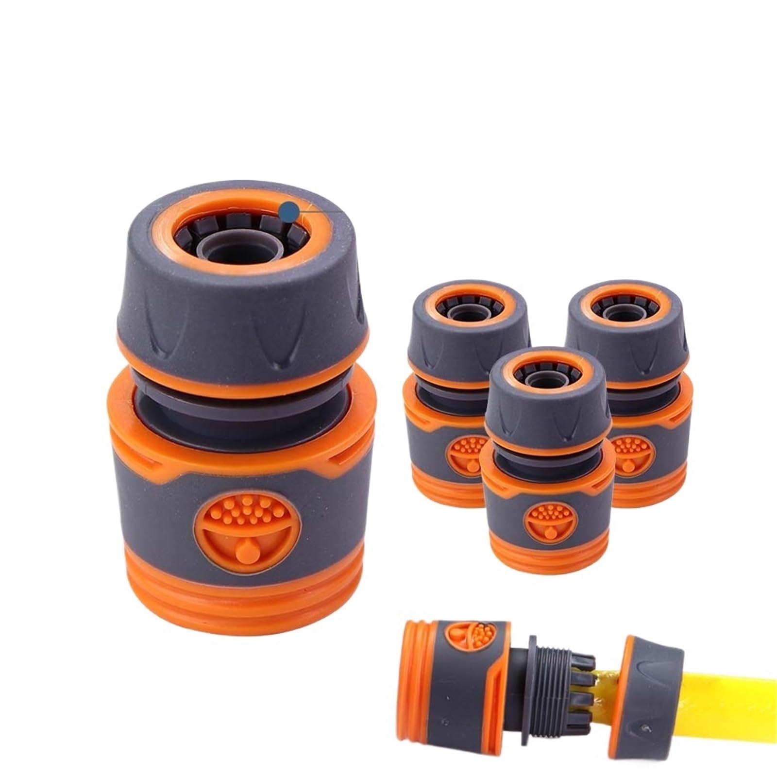 Hose Connector Hose Adapter 3PCS 1/2" 3/4" Garden 16mm Quick Connector with Stop Water Coupler Joints Irrigation Tubing Connect Repair Extender for Outdoor Taps(Brown)