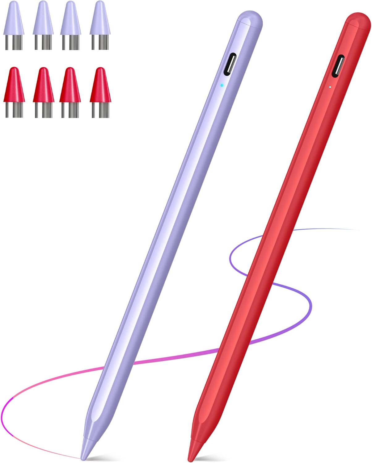 Stylus Pen Compatible for Android and i-OS, Purple and Red