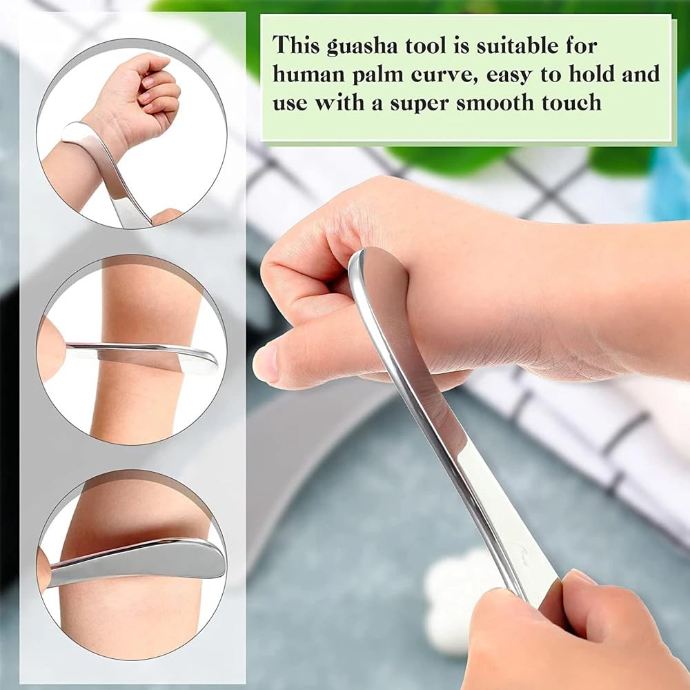Gua Sha stal nierdzewna 3 w 1 narzędzie do masażu do fizykoterapii Derma Edge