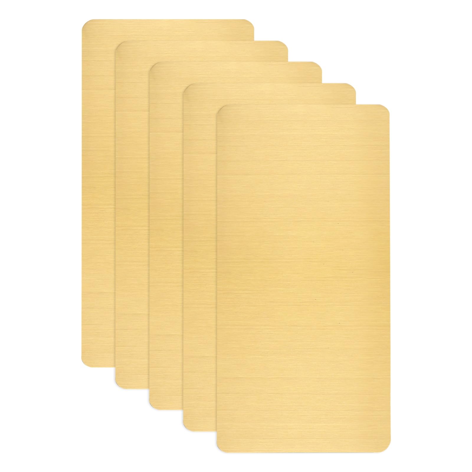 sourcing map 5pcs Metal Business Card Blanks 80x30x0.5mm Brushed Gold