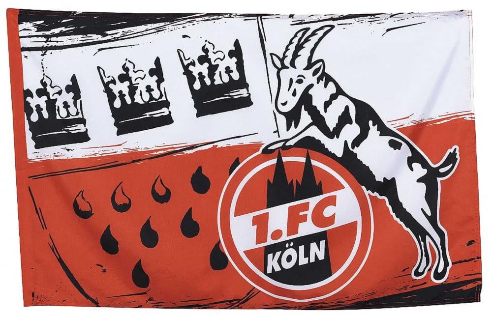 1. FC Köln Fahne - Wappen - 80 x 120 cm Flagge - Plus Lesezeichen I love Köln