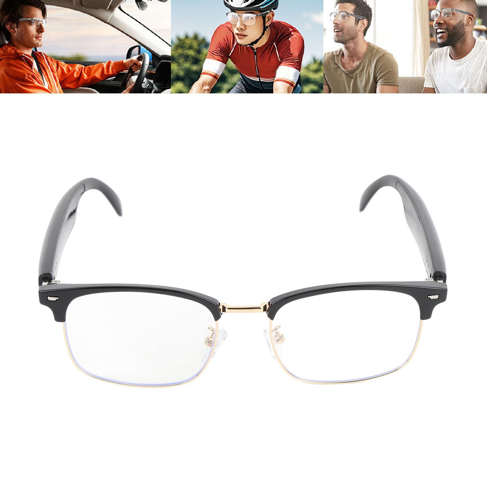 Tłumacz AI Inteligentne Okulary dla Mężczyzn Kobiety, Tłumaczenie w Czasie Rzeczywistym Okulary AI z kamerą i Bluetooth, Głośnik i Asystent Głosowy do Nauki Biznesu w Podróży