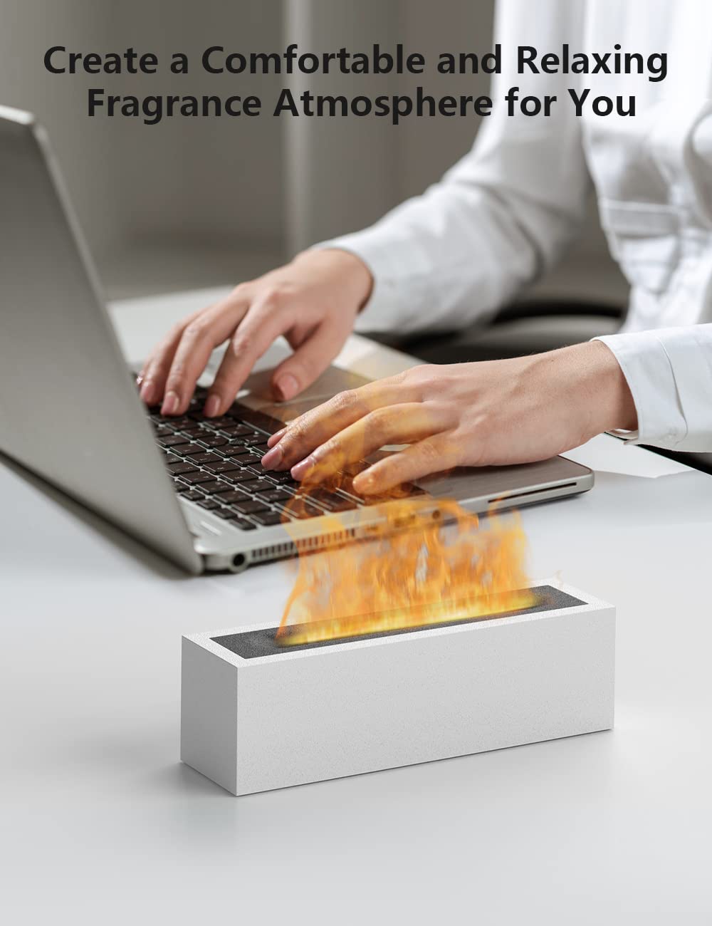 Diffusore di Oli Essenziali con Effetto Fiamma, Ankrs Umidificatore 200ML, 3 in 1 Diffusore Ambiente, Diffusore di Aromi di Fuoco, Luce Regolabile, Spegnimento Automatico