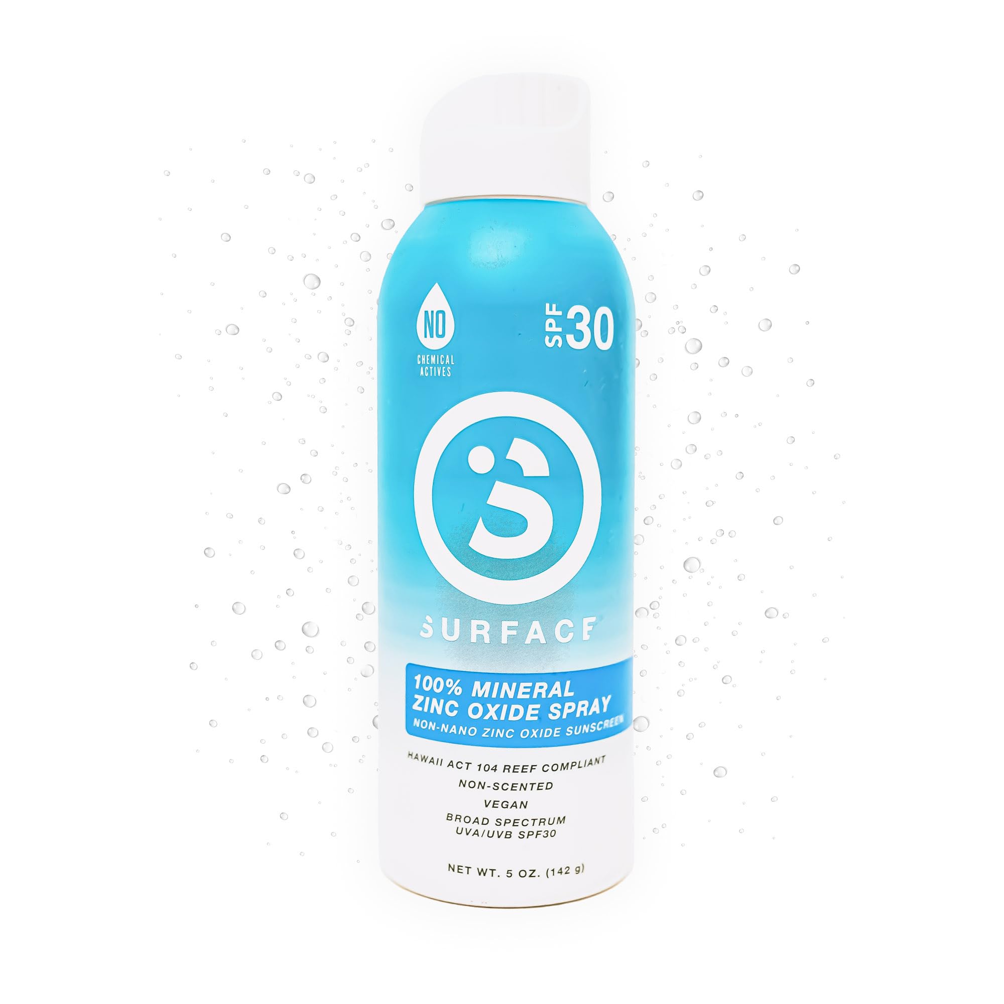 Surface Mineral Sunscreen Spray SPF 30 for Body Lightweight Non-Nano Zinc Oxide Formula Reef Friendly Broad Spectrum UVA