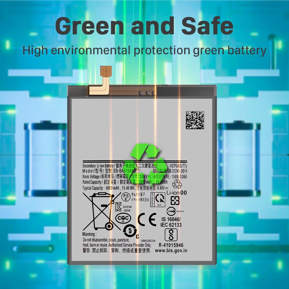 Bateria do Samsung Galaxy A51, EB-BA515ABY wewnętrzna bateria zamienna o dużej pojemności do Samsung Galaxy A51 SM-A515F SM-A515F/DS, z zestawem narzędzi naprawczych