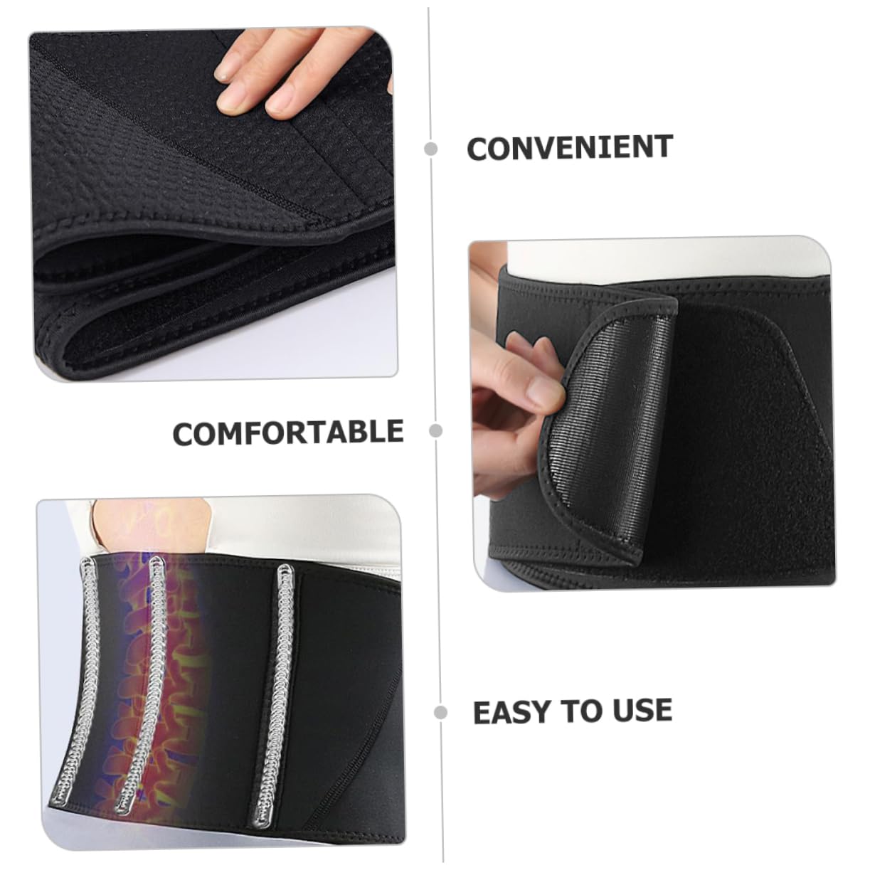 Mikikit Men's Waist Trainer for Men Women Sports Support Belt Abdominal Binder Back Wrap Postpartum Belly Wrap for Women Black