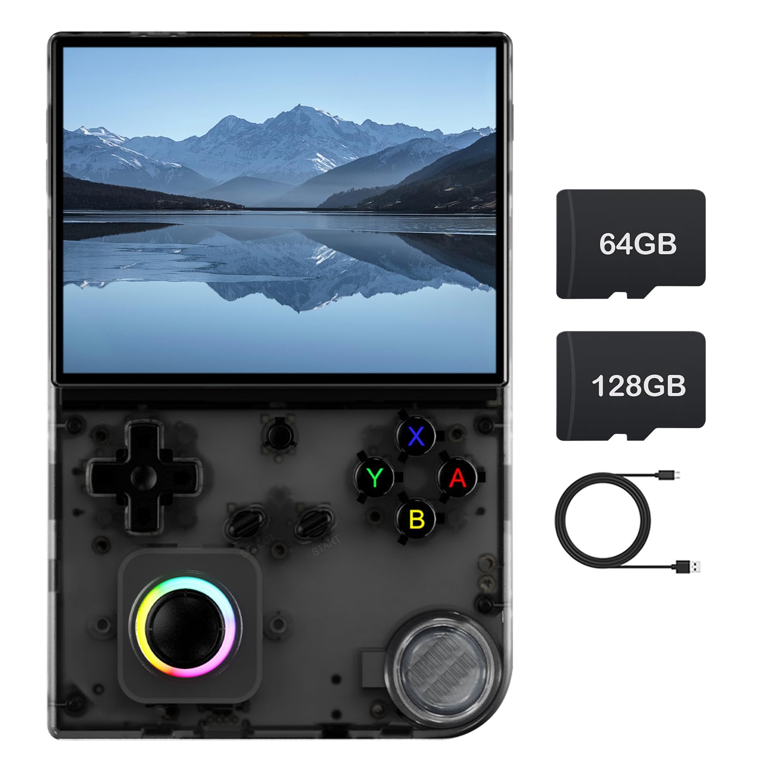 HANHIBR RG40XXV - Console portatile per videogiochi rétro, sistema operativo Linux integrato, scheda TF da 64G+128G, console per videogiochi rétro con schermo IPS da 4,0 pollici, lettore video