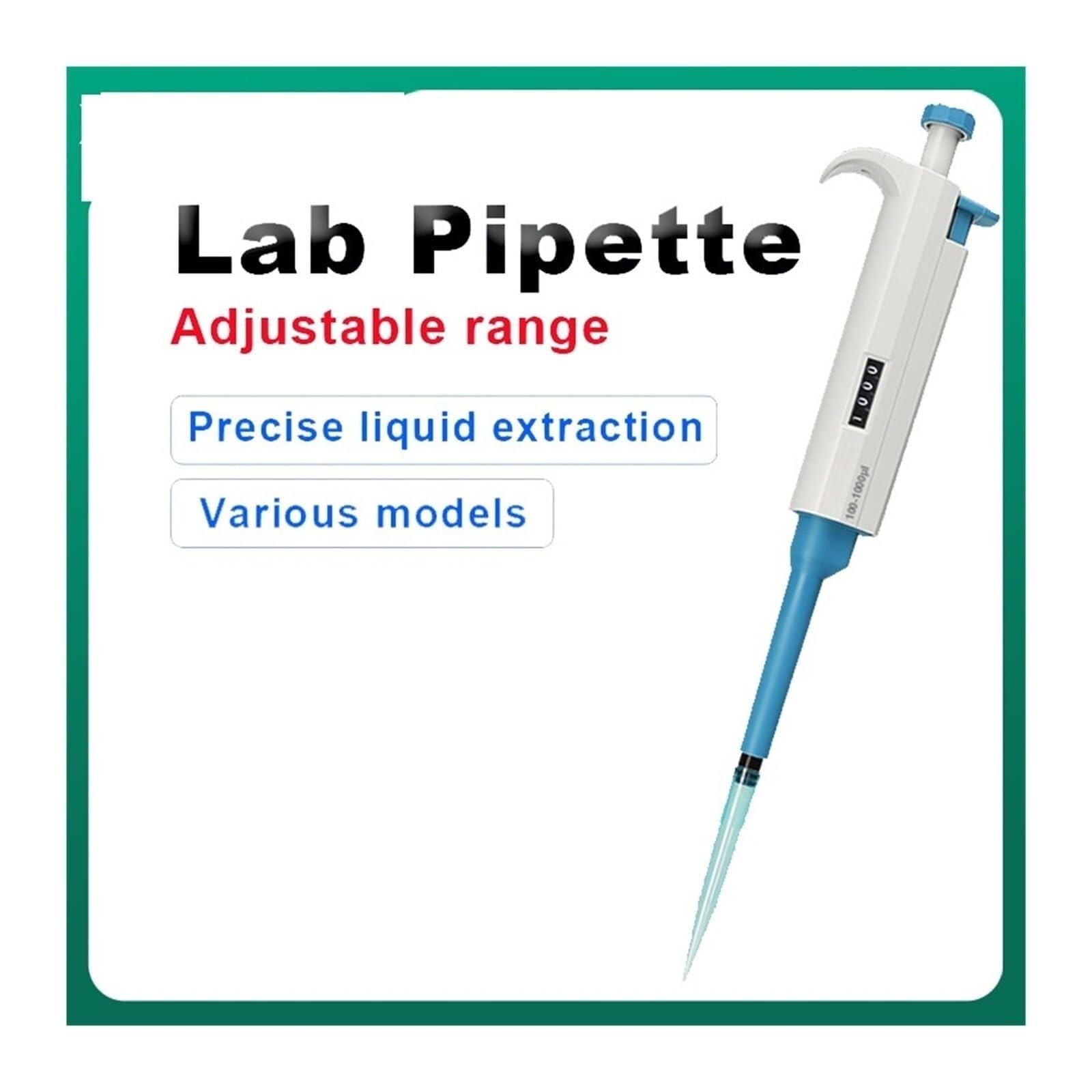 Pipeta Micropipeta De 2 Uds, Canal Único, Multicanal, Manual, Rango Continuamente Ajustable, Laboratorio 0,1μl-1000μl para laboratorio(10-100ul)