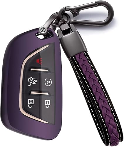 YaSeim Funda para llavero Cadillac, funda de TPU suave de protección completa, compatible con Cadillac 2020-2023 CT5 CT6 XTS XT4 XT5 XT6 ATS