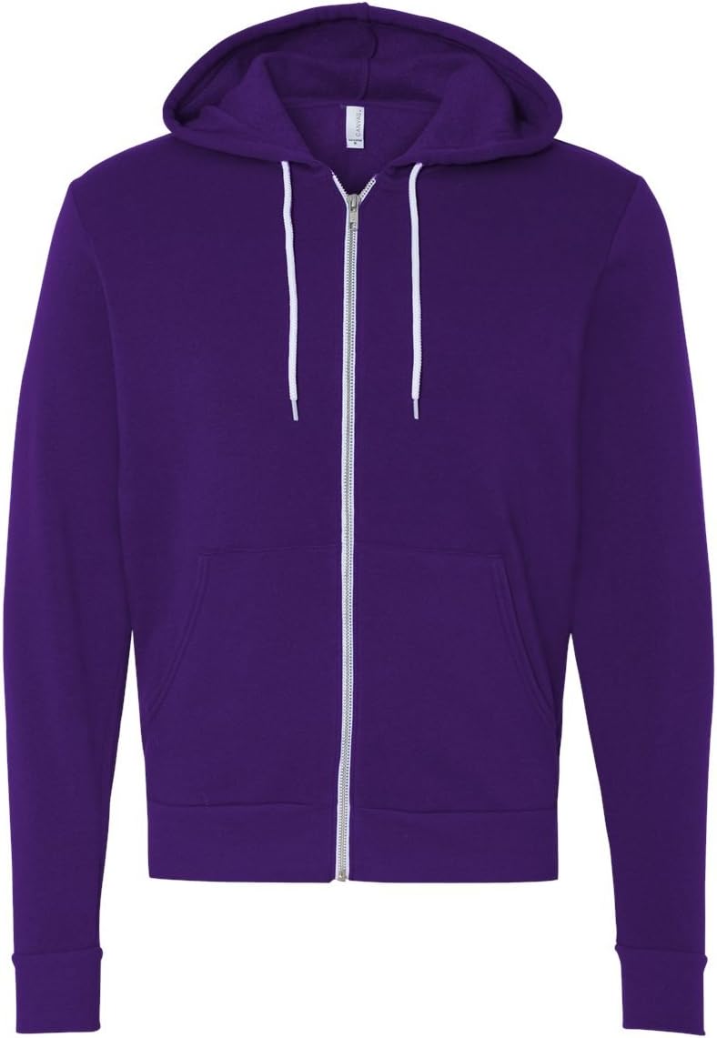 Canvas Unisex Zip-up Polycotton Fleece Hooded Sweatshirt/Hoodie (M) (Team Purple)