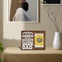 Vista 4 de Zauly Marco de fotos de madera para papá entrenador regalo de hija e hijo, mis jugadores favoritos Call Me Dad Marco de fotos de madera regalos