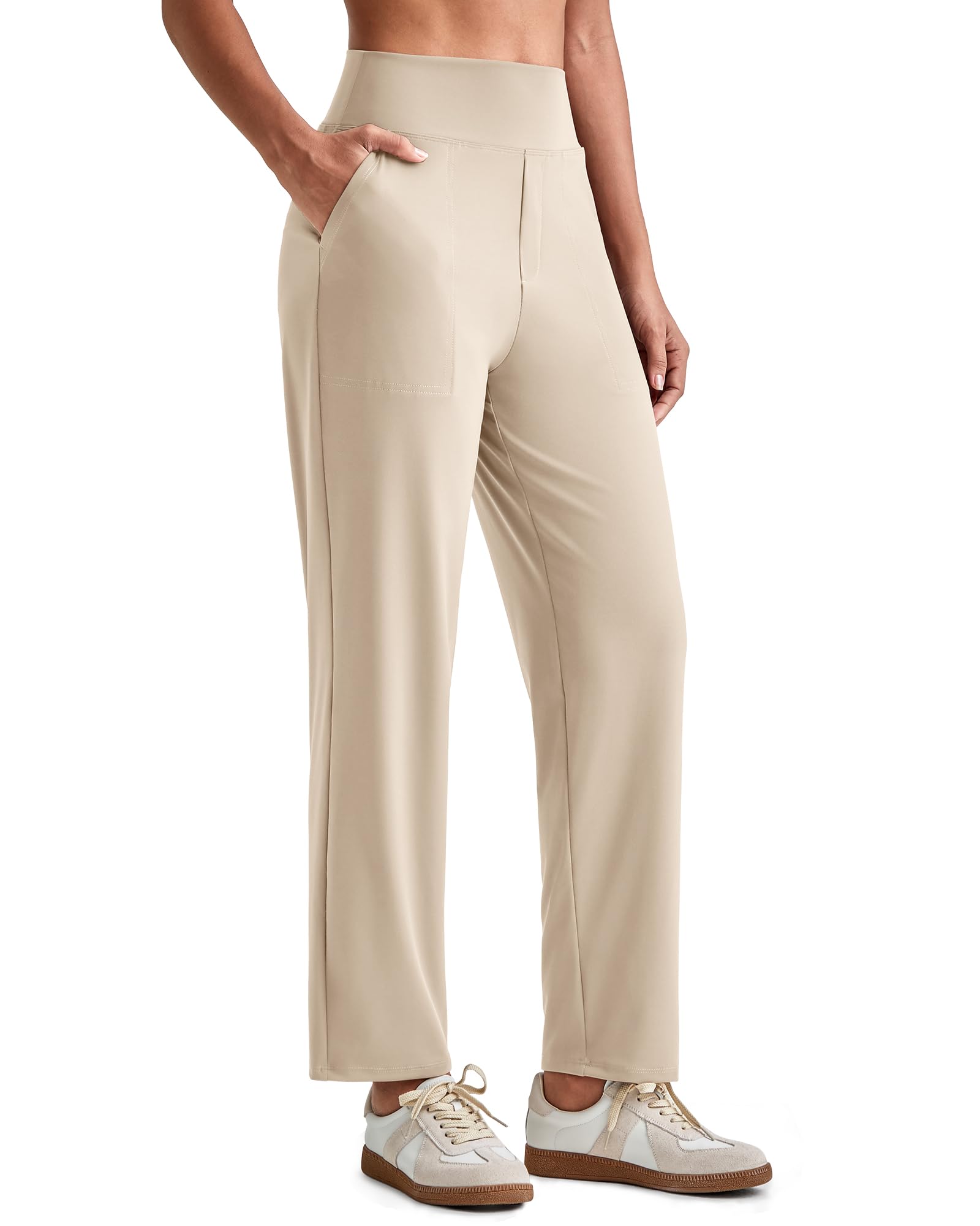 G4Free Womens Ankle Dress Yoga Pants with Pockets Stretchy Crop Business Casual Work Trousers Petite/Regular/Tall