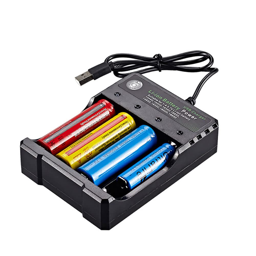 18650 Oplader met lcd-display, Li-Ion acculader, snellader 2-voudig voor 3,7 V accu's, universeel compatibel met 18650, 26650, 18500, 14500, 21700, 26700, USB-A acculader
