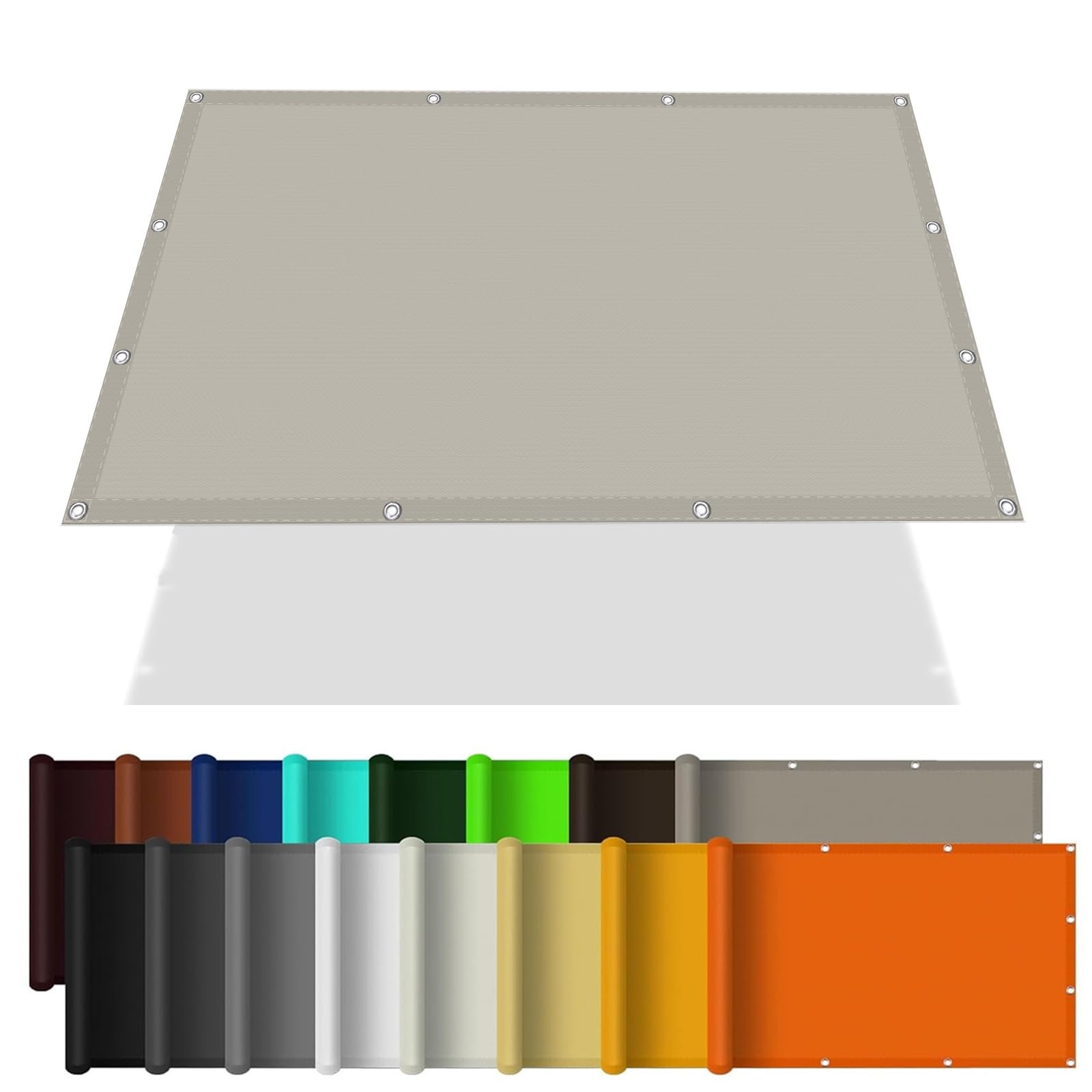 Voile d'ombrage pour pergola et patio lawn filet kaki 2x9m anti-UV avec oeillets