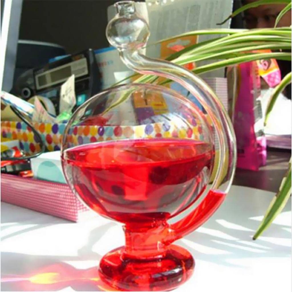 Qianly Wetterflasche Wetteranzeigerflasche Barometerflasche Deko Vase Aus Klarem Borosilikatglas mit DIY Einfärbung Und Sichtbarer Steigröhre für Geschenk, Blau