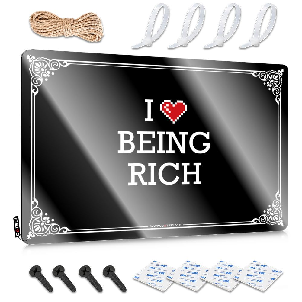 Porch Decorations Waterproof Signs - I Love Being Rich Awesome Metal Wall Art Ready To Hang For Bedroom(20X30CM)