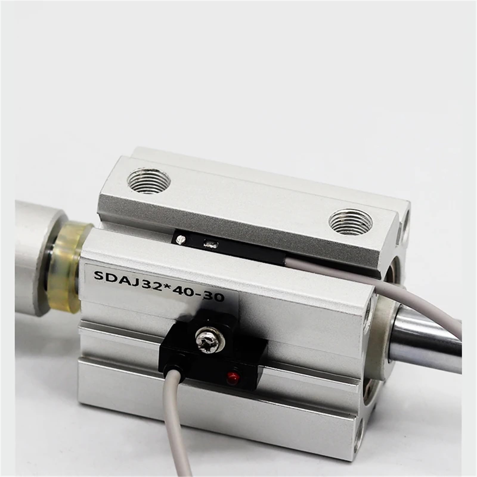 1 vérin pneumatique compact à double effet, alésage J32/40/50/63 mm, en alliage d'aluminium, course réglable(With Magnet 20-20,Bore 32mm)