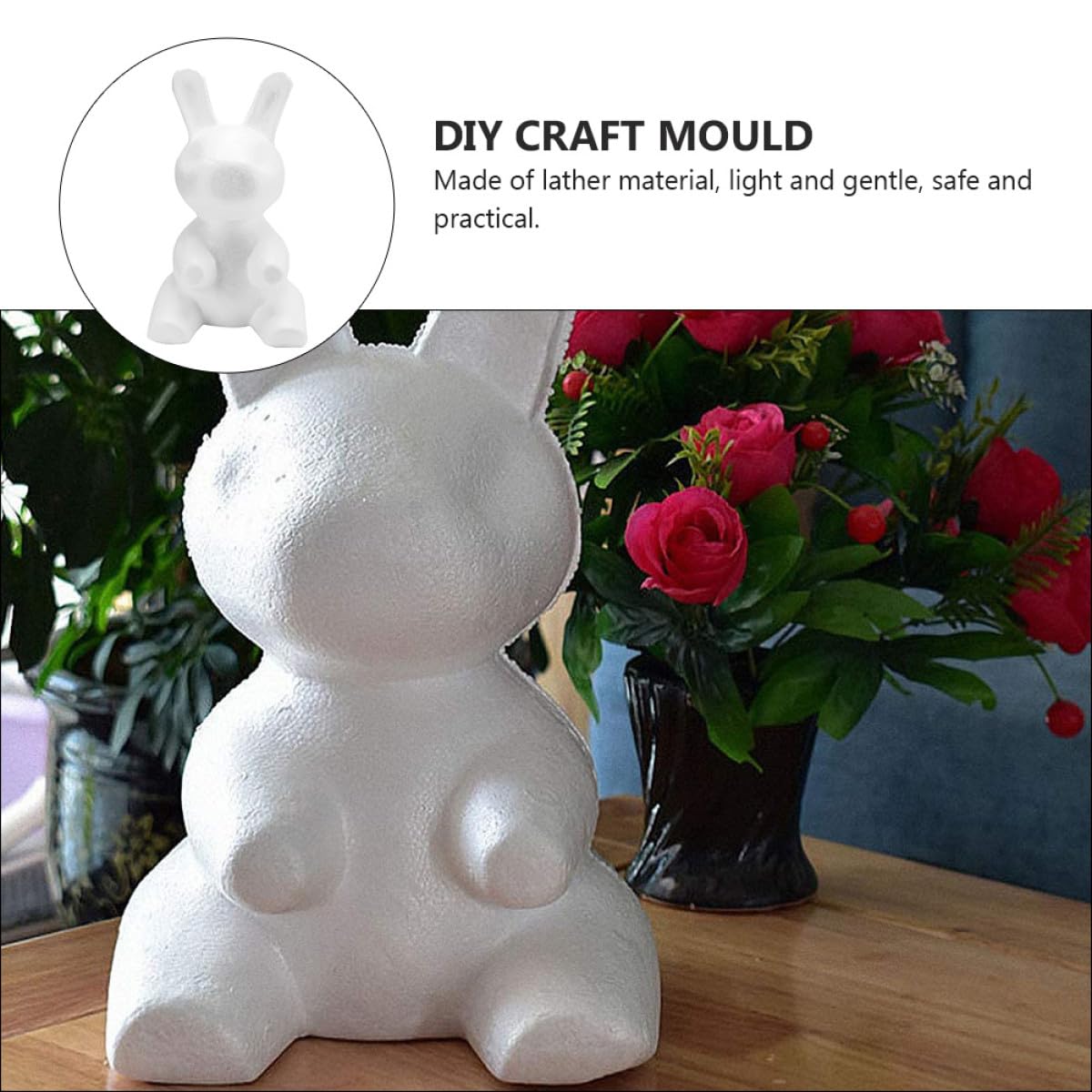 FOMIYES Moule Lapin Blanc en Mousse pour DIY, Modélisation Facile à Découper, Résistant, pour Décoration de Fête de Mariage et Compositions de Fleurs
