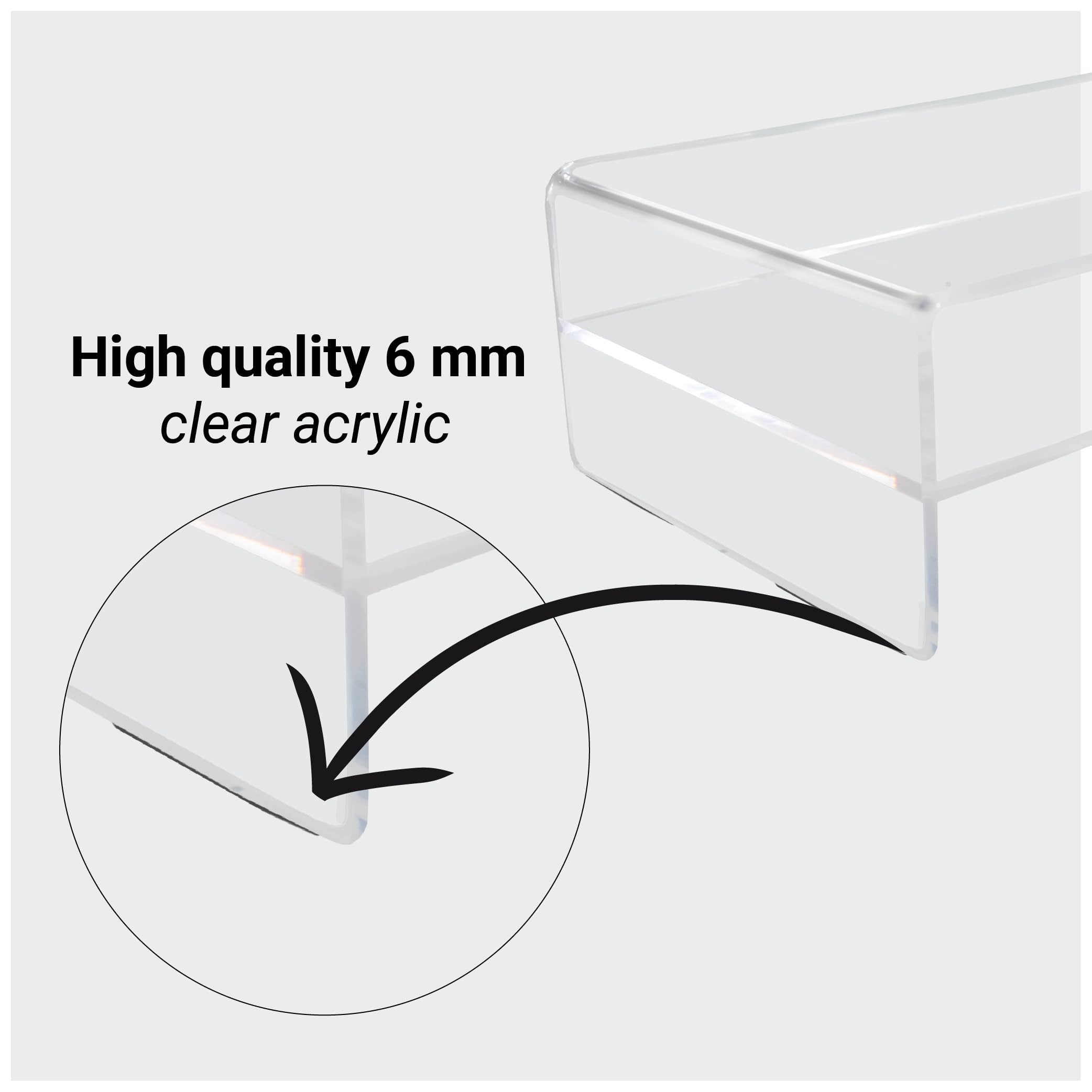 DESQ Supporto per monitor in acrilico, altezza 120 mm, design olandese, trasparente