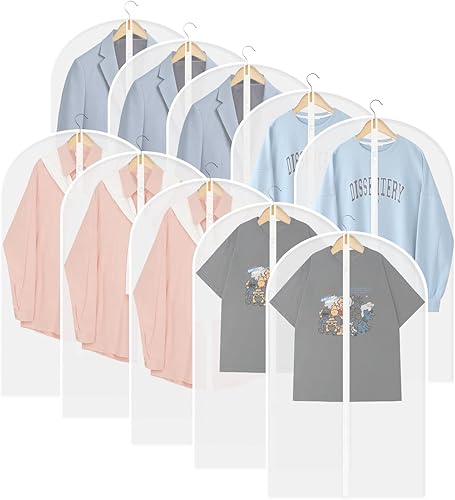 Bolsas de ropa transparentes para colgar ropa, bolsas de plástico a prueba de polvo para almacenamiento de armario, bolsas de ropa con cremallera,