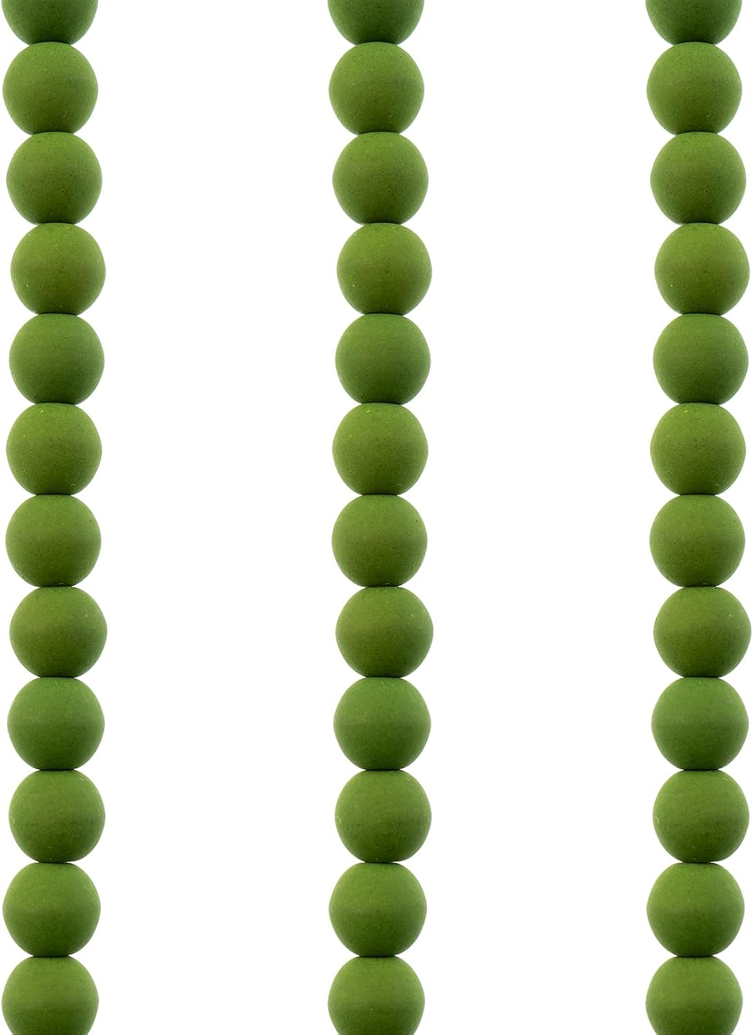 John Bead Czech Glass Beads Strand 6mm White Alabaster Velvet Green, 90pcs