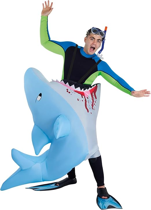 Morph Inflatable Shark Costume for Adults, Fun Inflatable Shark Outfit, Great for Parties and Events, Unique Design