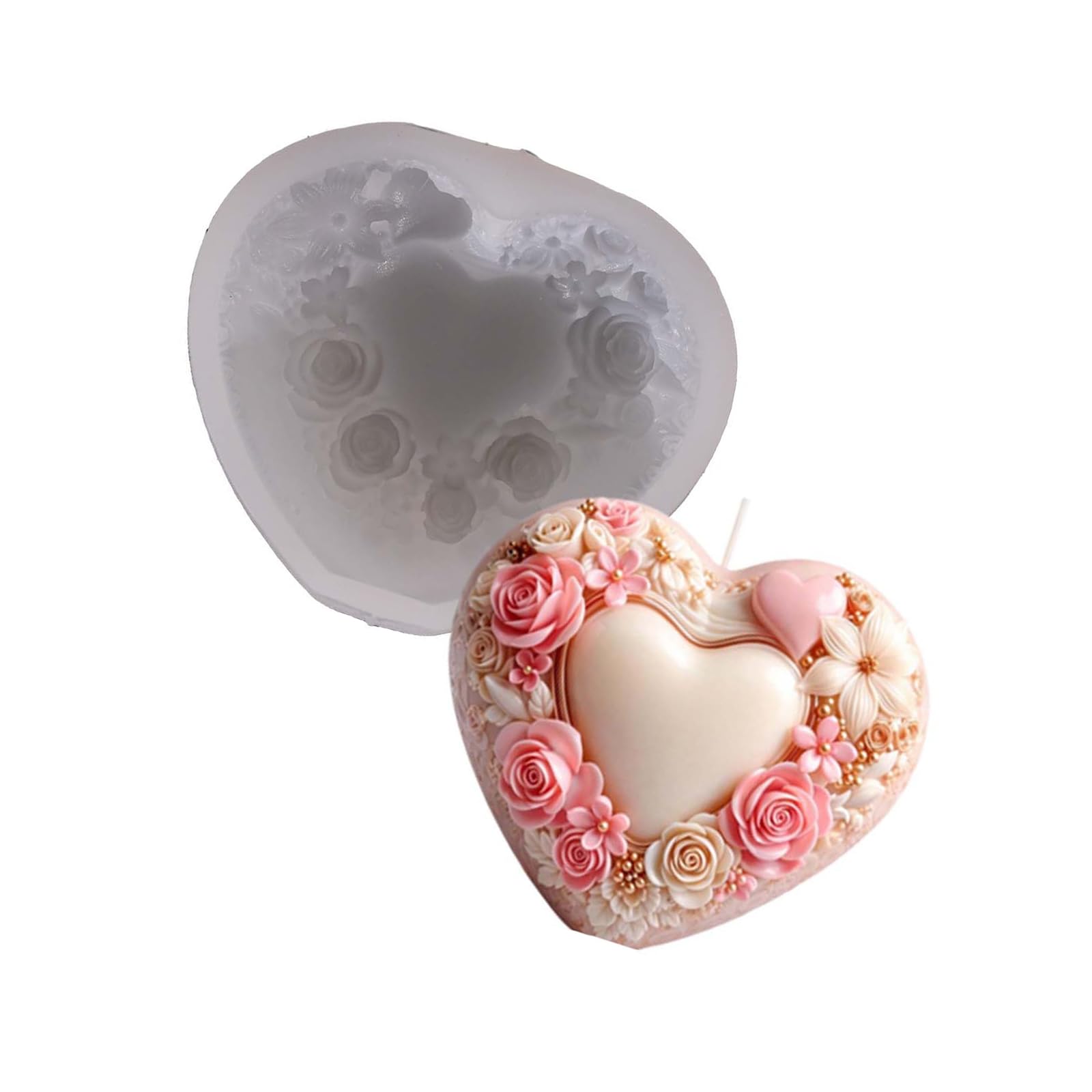 OSNIYAW Creative Heart Flower Silicone for Artistic Making Plasters Sculptures and Soap Designs Possibilities Silicone