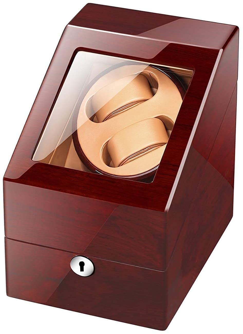 ZYFSHA Automatik-Uhrenbeweger-Box, Geschenk, Festival, hölzerne Doppel-Automatik-Uhrenbeweger-Aufbewahrungsbox für 2 Uhren – Uhrenbeweger für Automatikuhren. Individuelle schöne Landschaft