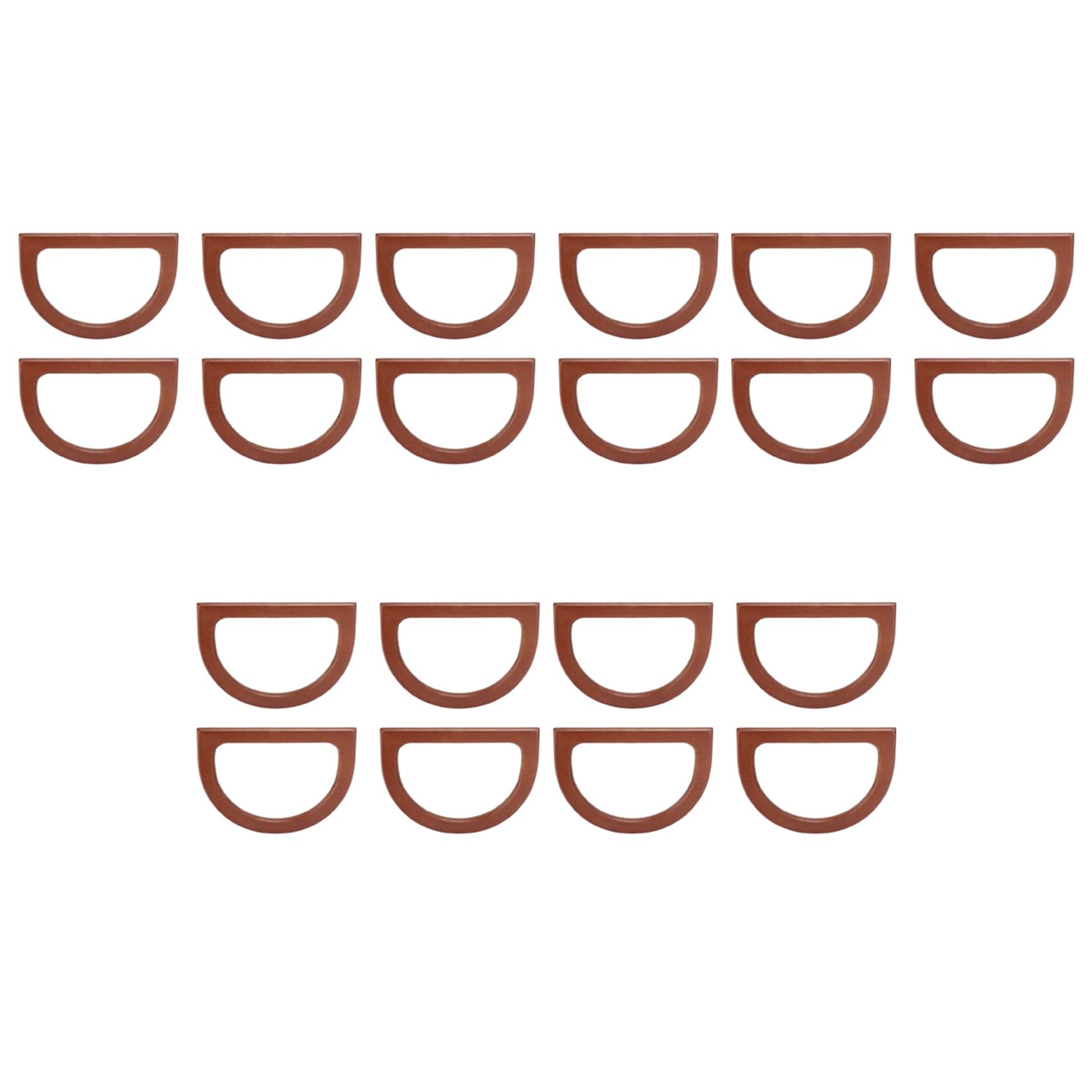 Hndhbfgrt 20PCS D-Shaped Wooden Purse Handles, Wood Replacement Handles for DIY Bag Purse Handbags Clutch Making (Brown)