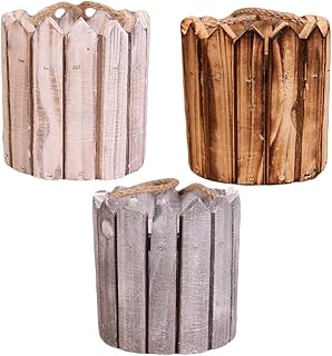 Cabilock Delicado 3 unidades plantadores de flores de madeira plantadores de jardim vasos de flores vaso (cor mista)