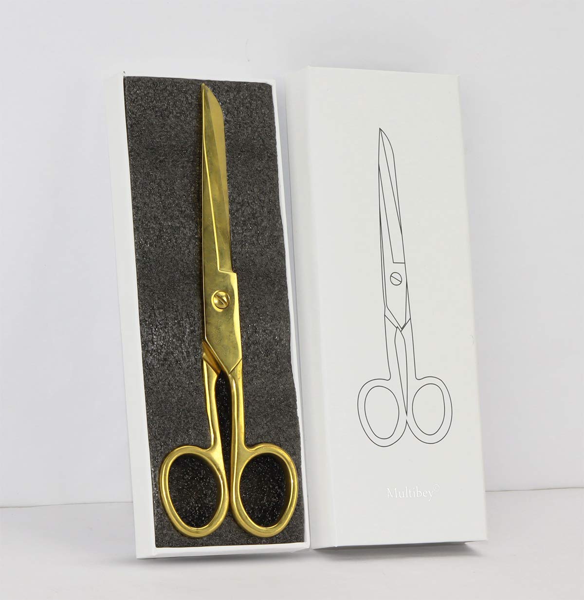 BuqooScissors Gold, 7 in, sharp, left hand/right hand. Gold Scissors Can Be Used As a Gift for Craft Lovers (With Gift Box)