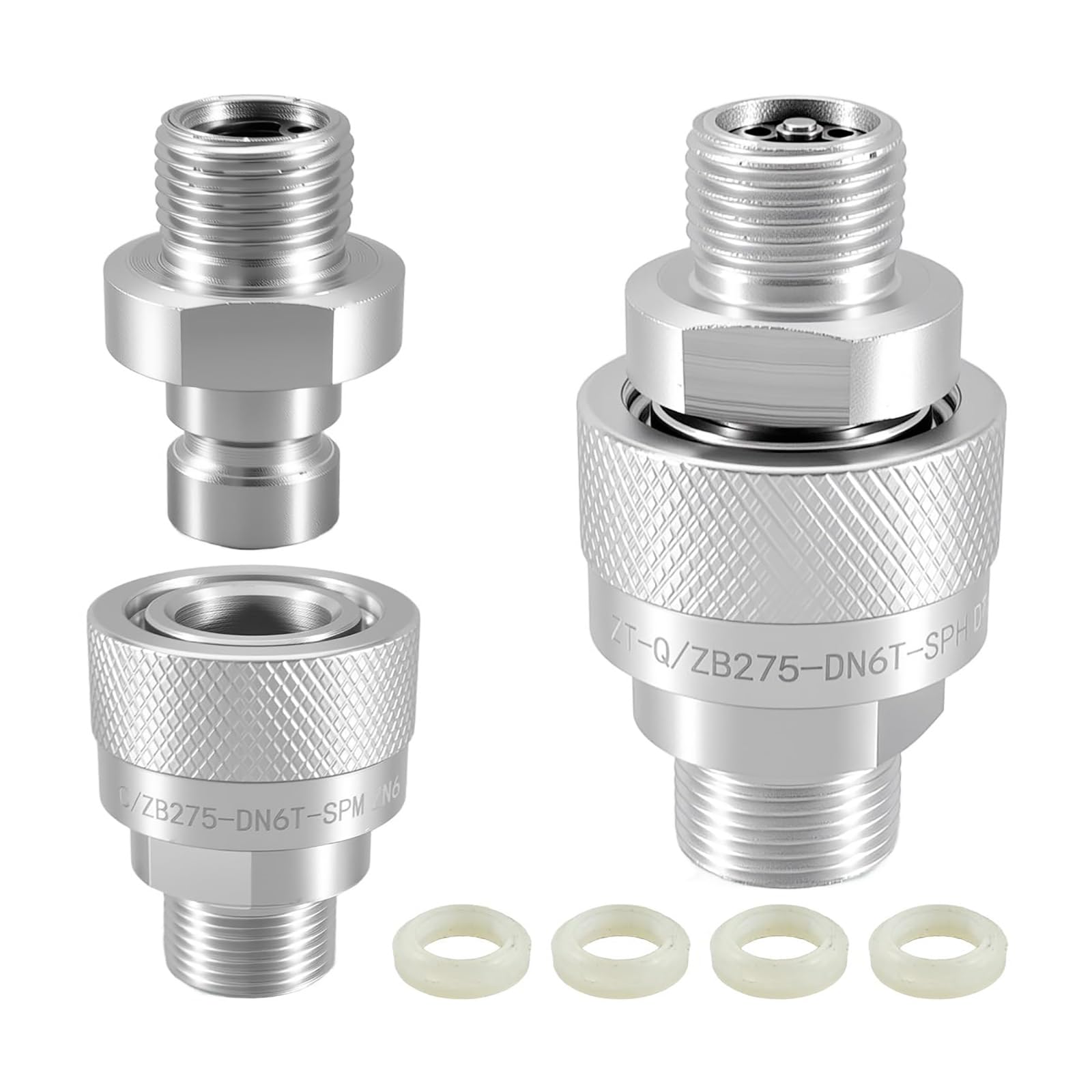 M16 to M14 Hydraulic Quick Connect Fittings 2 Male & 2 Female fit for AGT & Most Chinese Mini Excavators