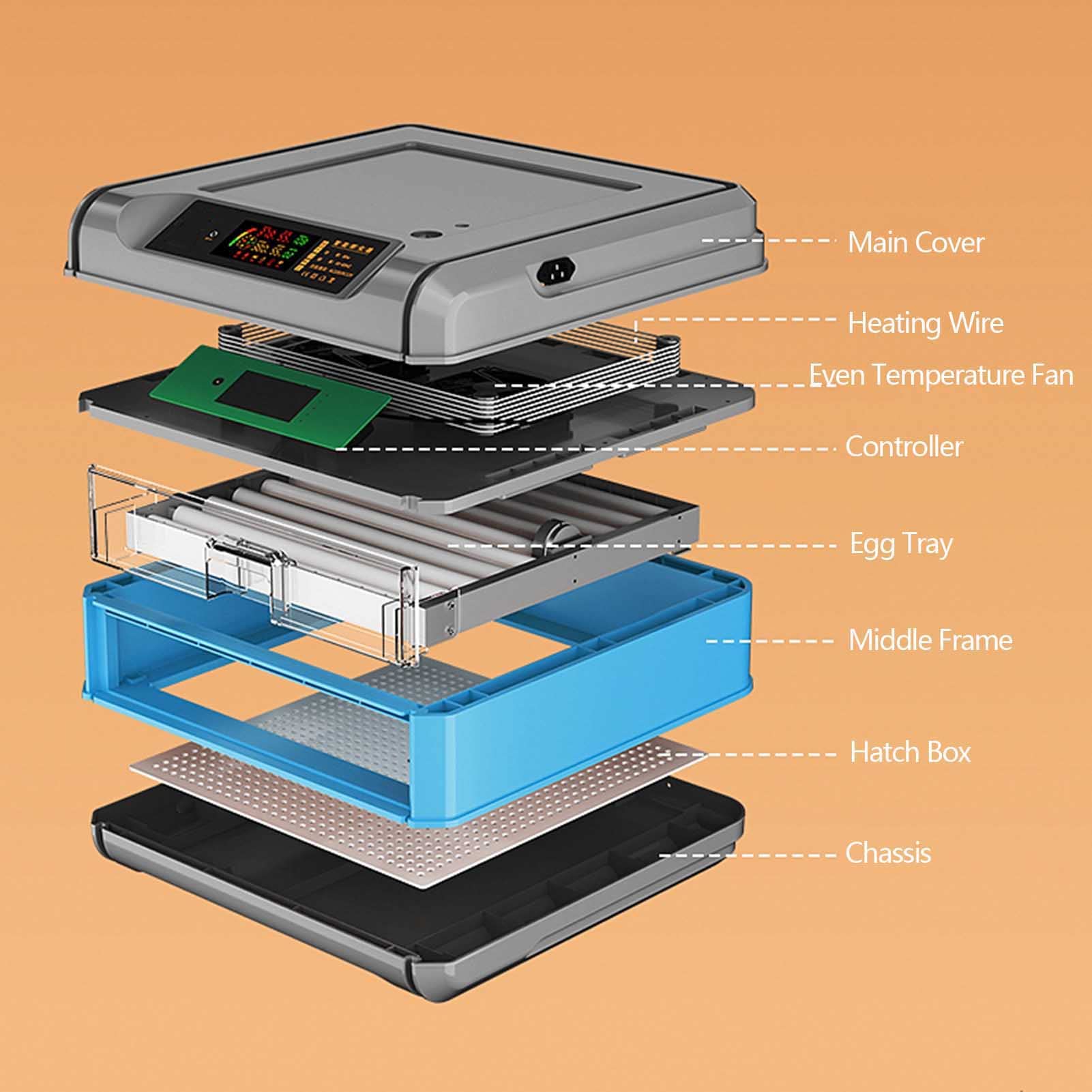 Generic Incubadora de huevos totalmente automática, control de temperatura y volteador de huevos, ideal para incubar pollos, pájaros, patos, codornices, equipo de criadero fácil de usar y eficiente