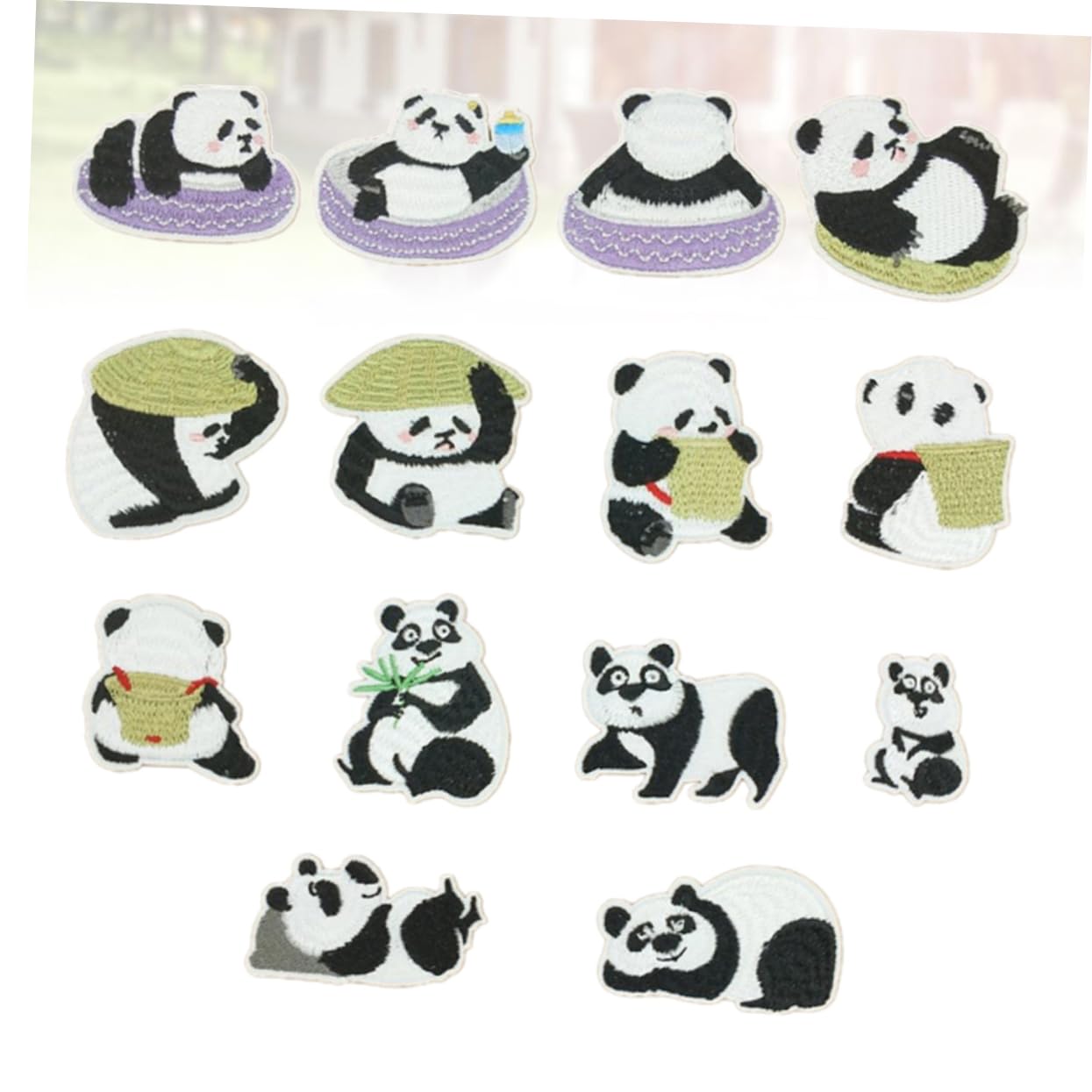 COHEALI 42pezzi Toppe Cartoon Panda Patches Ricamati Termoadesivi Per Giubbotti Jeans Borse e Decorazioni Artistiche Per Progetti Fai Te e Riparazioni Di Abbigliamento