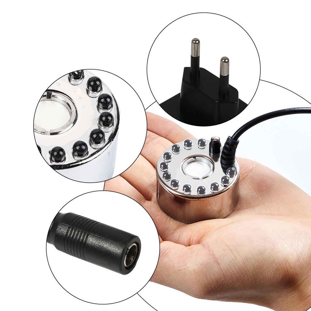 Joyzan Nebelmaschine, Ultraschall Verneblerchernebel-Hersteller Wasserzerstäuber Nebelerzeuger Zerstäuber Luftbefeuchter für Aquarium Wasser Brunnen Teich Gartenbau Landschaftliche[EU Plug Adapter]