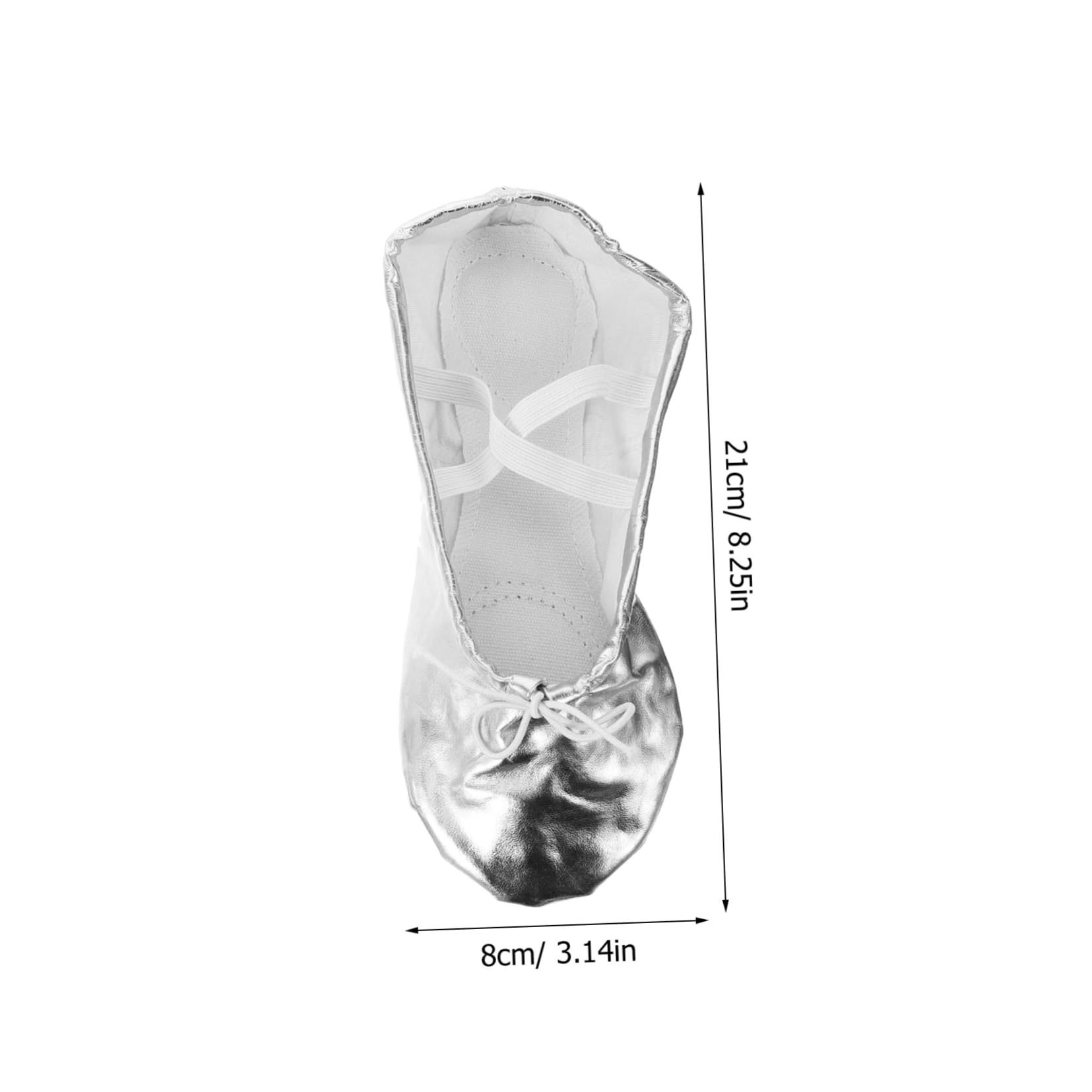 FOYTOKI Ballet Shoes for Girls Inspired Pu Leather Stretch Belt Size 34 Non-Slip