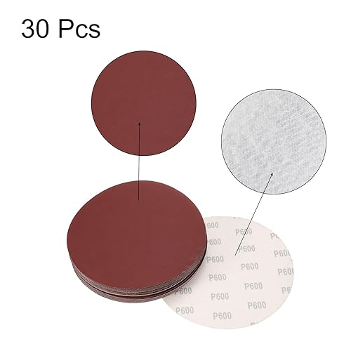 Miniatura 10 de uxcell Discos de lijado de gancho y bucle de 8 pulgadas, papel de lija de óxido de aluminio de grano 150 para lijadora de órbita aleatoria de