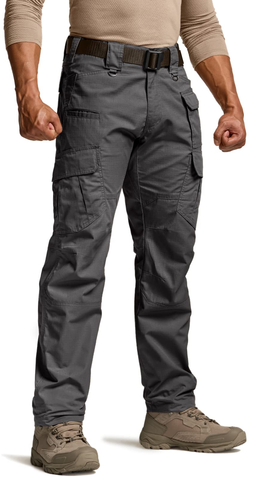 CQR Men's Tactical Pants, Water Resistant Ripstop Cargo Pants, Lightweight EDC Work Hiking Pants, Outdoor Apparel