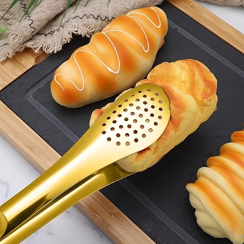 Miniatura 5 de IAXSEE 4 pinzas para servir de 9 pulgadas, de acero inoxidable, utensilios de servir para ensalada, buffet, aperitivo, postre, fiestas de comida,