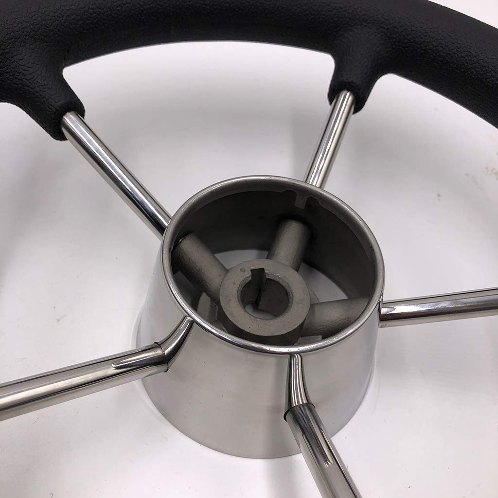 5 Speichen 11 Zoll Lenkrad Bootslenkrad Bootssteuerrad für Schiff Yacht Pontonboot usw