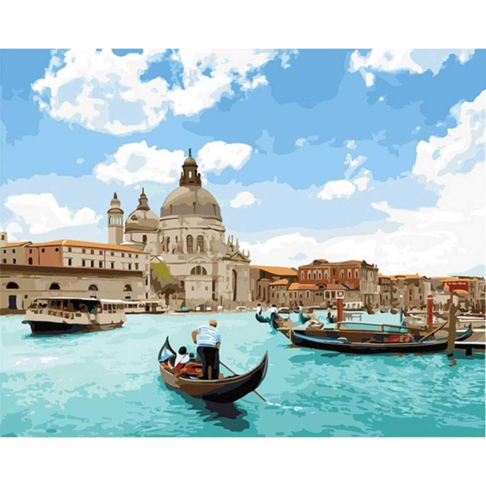 Peinture par numéros Venise kit loisir créatif adulte toile acrylique 40x50