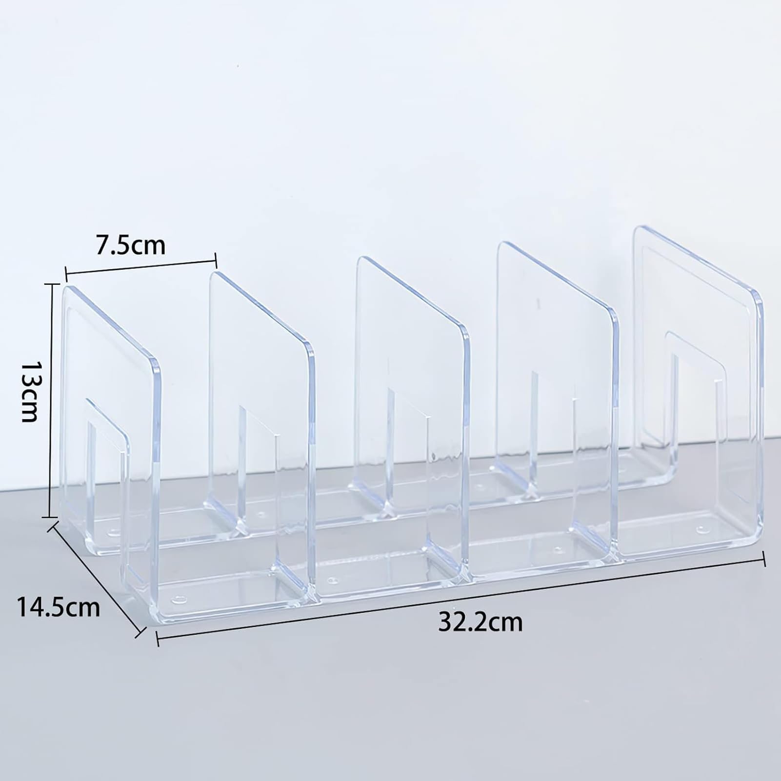Organizzatore Per Documenti Da Scrivania - Portariviste In Acrilico A 4 Scomparti, Scaffale Portadocumenti Ad Arco Con Leva, Divisorio Trasparente Per Cassetti, Per Posta(4PCS)