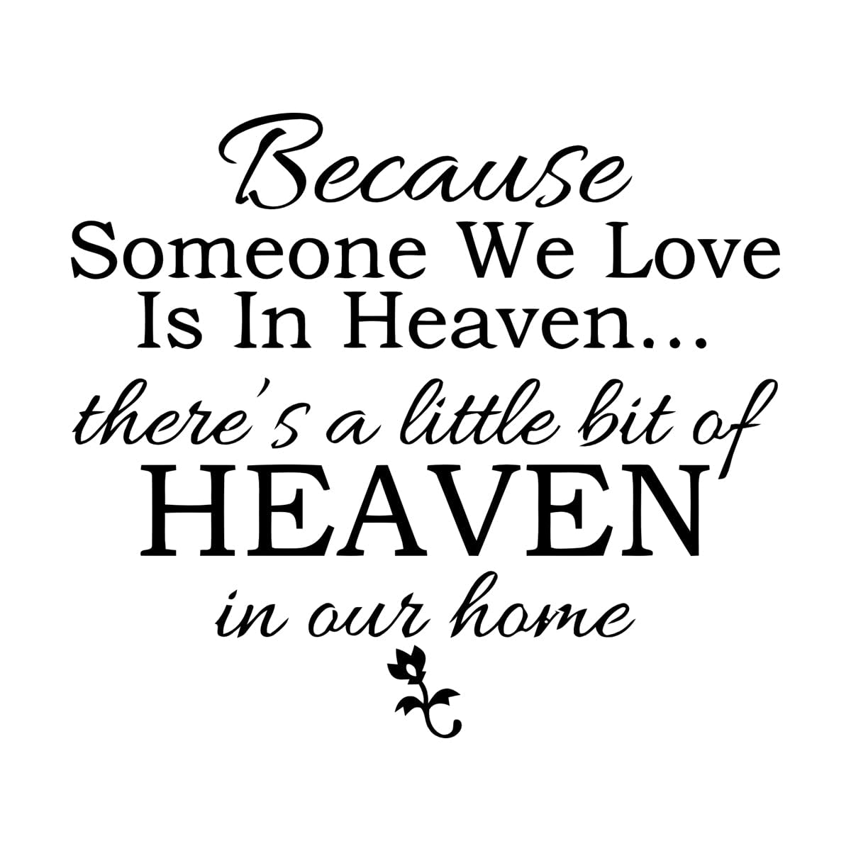 Zooan Vinyl Art Stickers Zz3951 Heaven Love Home Inspiring Quote Wall Stickers Paster Paper 36X40.6cm Can Modify And Add Information Small Black