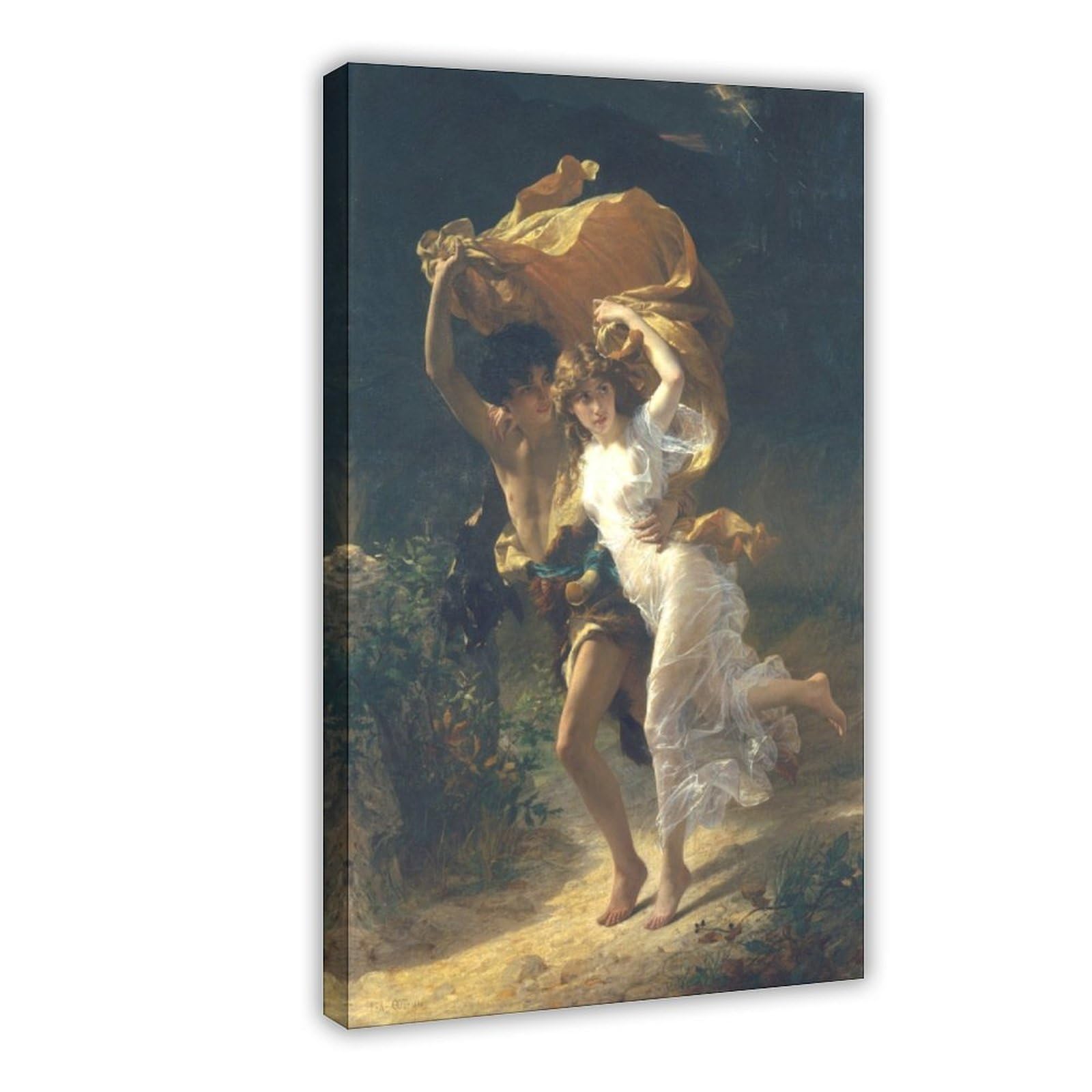 WCYB Pierre Auguste Cot The Storm 1880 Posters Prints Canvas Deco Paintings Wall Art Hangable Frame 24" L X 36" W