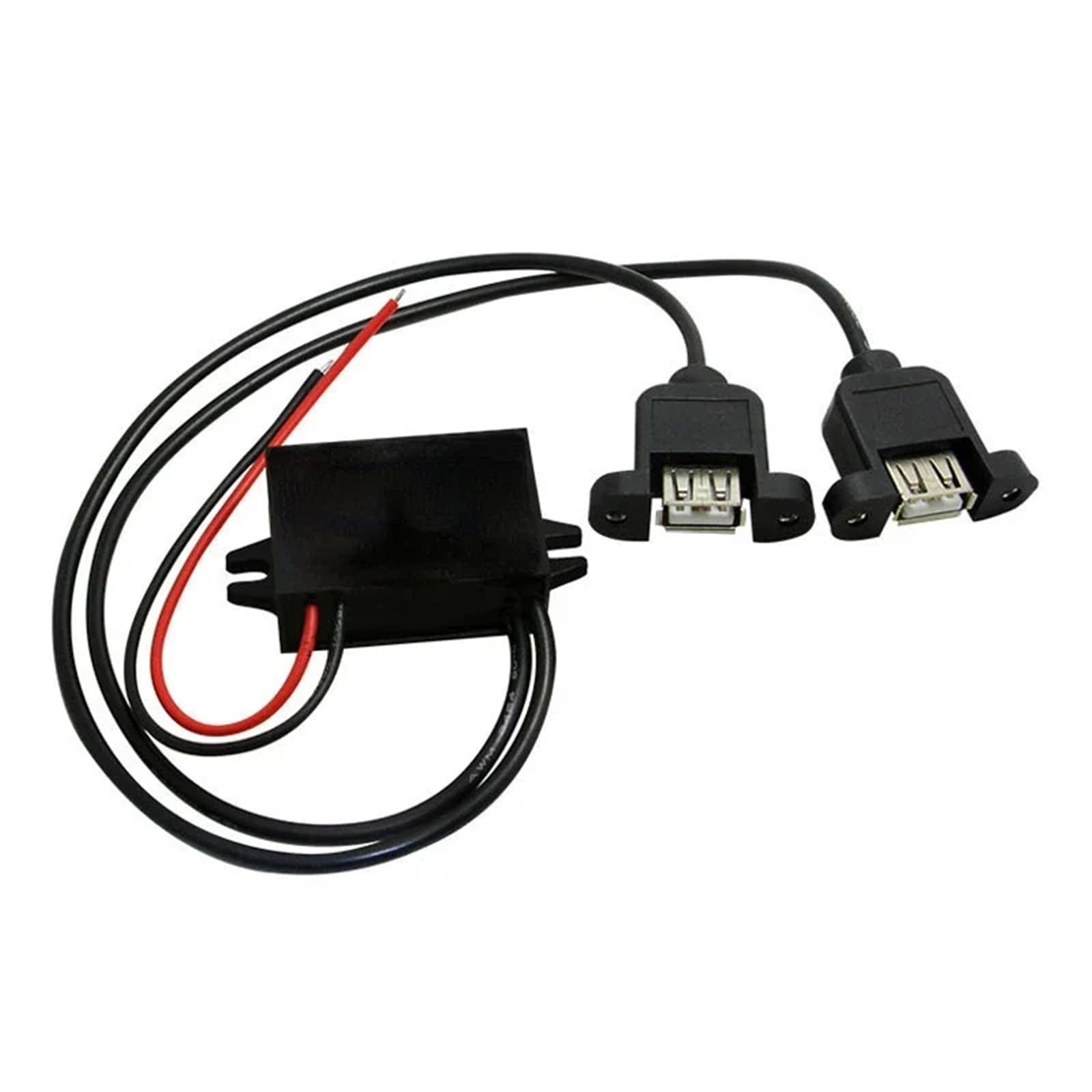 HSMQUBDBX 72V60V 36V 48V12V 24V to 5V Step Down DC DC Power Converter Interface Charger Female USB DVR Recorder Car Charger(2 USB with Screw,8V-35V to 5V 3A)